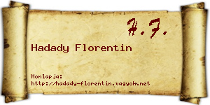 Hadady Florentin névjegykártya
